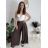 Kalhoty elegantní s páskem dámské (S/M/L ONE SIZE) ITALSKÁ MÓDA IM4260015/DUR Černá S/M/L