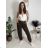 Tepláky/Kalhoty elegantní oversize dlouhé dámské (S/M/L ONE SIZE) ITALSKÁ MÓDA IMD26003/DUR vínová S/M/L
