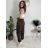 Tepláky/Kalhoty elegantní oversize dlouhé dámské (S/M/L ONE SIZE) ITALSKÁ MÓDA IMD26003/DUR vínová S/M/L