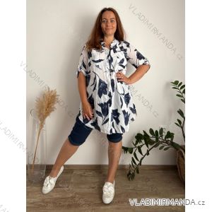 Košile prodloužená 3/4 rukáv dámská nadrozměr SUMMER (44/46/48 ONE SIZE) ITALSKá MóDA IMSM2605235