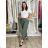 Kalhoty lněné  volnočasové dámské (S/M/L ONE SIZE) ITALSKÁ MÓDA IMSM26001238/DUR S/M/L zelená khaki