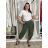 Kalhoty volnočasové dámské ZITA (S/M/L ONE SIZE) ITALSKÁ MÓDA IMSM26001239/DUR S/M/L zelená khaki