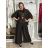 Komplet elegantní Tunika oversize krátký rukáv a kalhoty  dámské AMI (S/M/L ONE SIZE) ITALSKÁ MÓDA IMM267304
