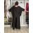 Komplet elegantní Tunika oversize krátký rukáv a kalhoty  dámské AMI (S/M/L ONE SIZE) ITALSKÁ MÓDA IMM267304/DUR S/M/L vínová