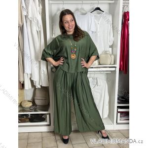 Komplet elegantní Tunika oversize krátký rukáv a kalhoty  dámské AMI (S/M/L ONE SIZE) ITALSKÁ MÓDA IMM267304/DUR