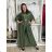 Komplet elegantní Tunika oversize krátký rukáv a kalhoty  dámské AMI (S/M/L ONE SIZE) ITALSKÁ MÓDA IMM267304/DUR S/M/L vínová