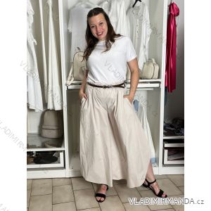 Kalhoty letní s páskem dámské (S/M/L ONE SIZE) ITALSKÁ MÓDA IMSM265056/DUR
