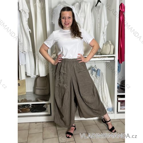 Nohavice letní lněné dámske (S/M/L ONE SIZE) TALIANSKA MÓDA IMSM265059