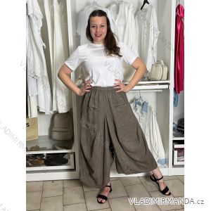 Kalhoty letní lněné dámské (S/M/L ONE SIZE) ITALSKÁ MÓDA IMSM265059/DUR