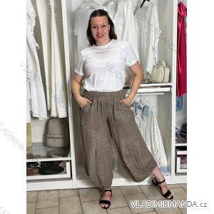 Kalhoty letní lněné dámské (S/M/L ONE SIZE) ITALSKÁ MÓDA IMSM265060/DUR