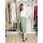 Elegant trousers with belt for women (S/M/L ONE SIZE) ITALIAN FASHION IM425057 S / M / L green khaki