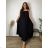 Sommerkleid oval Kurzarm Damen Übergröße (50/52/54 Einheitsgröße) ITALIAN FASHION IM425011 50/52/54 schwarz