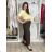 Kalhoty letní s páskem dámské (S/M/L ONE SIZE) ITALSKÁ MÓDA IM4260013564/DUR sv. béžová S/M/L