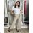 Lange Sommerhose für Damen, Oversize (42/44/46, Einheitsgröße), italienische Mode, IMC26061 S / M / L beige