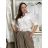 Women's elegant party long sleeve dress (S/M ONE SIZE) ITALIAN FASHION IM322282 S / M / L white