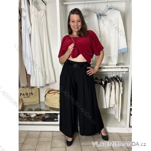 Kalhoty letní s páskem dámské (S/M/L ONE SIZE) ITALSKÁ MÓDA IMSM265062/DUR