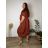 Lange Stretchhose für Damen (Einheitsgröße S/M) ITALIAN FASHION IMM23M17056 50/52/54 rot Ziegel