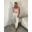 Kalhoty letní s páskem dámské (S/M/L ONE SIZE) ITALSKÁ MÓDA IM4260013564/DUR sv. béžová S/M/L