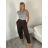 Elegante Hose mit Gürtel für Damen (S/M/L ONE SIZE) ITALIAN FASHION IM425057 S / M / L schwarz