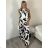 Sommer-Tunika-Set für Damen mit langen Ärmeln und Rock mit langen Tupfen (uni s / m) ITALIAN FASHION IMM20118 S / M weiß
