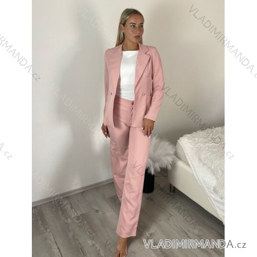 Set lange Jogginghosen und langärmliges Sweatshirt für Frauen (UNI S / L) TURKISH FASHION IMK20148 S / M růžová světlá