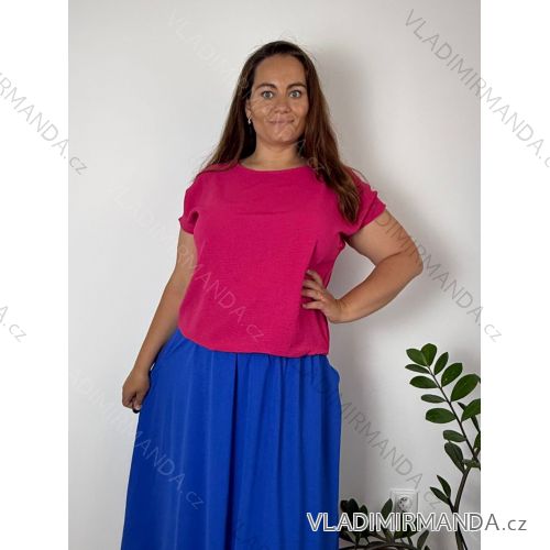 Tunika mit Anhänger Kurzarm Damen Übergröße (3XL/4XL ONE SIZE) ITALIAN FASHION IMC23020