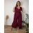 Overal dlouhý elegantní krátký rukáv dámský nadrozměr ALANA (52/54/56/58 ONE SIZE) ITALSKÁ MÓDA IM426177/DUR 54/56/58 ONE SIZE tmavě hnědá