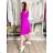 Women's Long Chiffon Short Sleeve Dress (S/M ONE SIZE) ITALIAN FASHION IMWGS231048 S / M / L růžová fuchsiová