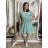 Long casual short sleeve women's dress, oversized (42/44/46 ONE SIZE) ITALIAN FASHION IMD2525370 -   růžová světlá -   S / M / L