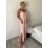 Šaty dlhé letné na ramienka dámske Rebeca (S/M ONE SIZE) TALIANSKA MÓDA IMD23472/DUR růžová S/M