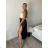 Kalhoty harémky letní dlouhé dámské (S/M ONE SIZE) ITALSKÁ MÓDA IMM239535UN/DU tmavě modrá