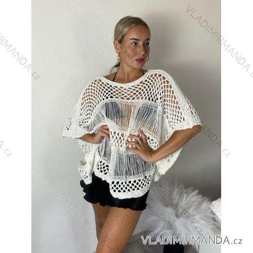 Tunika přehoz oversize plážový přes plavky krátký rukáv dámská (S/M/L ONE SIZE) ITALSKÁ MÓDA IMM263851