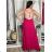 Šaty dlouhé letní na ramínka dámské NATALI (S/M ONE SIZE) ITALSKÁ MÓDA IMM2658098/DUR S/M/L růžová tmavá