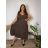 Summer dress oval short sleeve women's oversized (50/52/54 ONE SIZE) ITALIAN FASHION IM425011 44/46/48 beige