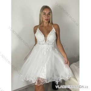 Šaty krátké společenské na ramínka dámské (S/M ONE SIZE) ITALSKÁ MÓDA IMM23M50176
