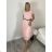 Sommerkleid oval Kurzarm Damen Übergröße (50/52/54 Einheitsgröße) ITALIAN FASHION IM425011 S / M / L růžová světlá