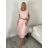 Sommerkleid oval Kurzarm Damen Übergröße (50/52/54 Einheitsgröße) ITALIAN FASHION IM425011 S / M / L růžová světlá
