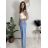 Women's Elegant Oversize Long Sweatpants (S/M/L ONE SIZE) ITALIAN FASHION IMD23634 Light blue S / M / L