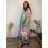 Summer dress oval short sleeve women's oversized (50/52/54 ONE SIZE) ITALIAN FASHION IM425011