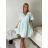 Sommerkleid oval Kurzarm Damen Übergröße (50/52/54 Einheitsgröße) ITALIAN FASHION IM425011 M/L/XL weiß