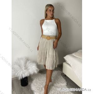 Sukně letní s páskem dámské (S/M/L ONE SIZE) ITALSKÁ MÓDA IMPMNC263172-1/DUR