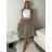 Sukně letní s páskem dámské (S/M/L ONE SIZE) ITALSKÁ MÓDA IMPMNC263172-1/DUR S/M/L hnědá světlá