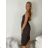 Langes Chiffon-Kurzarmkleid für Damen (S/M ONE SIZE) ITALIAN FASHION IMWGS231048 S / M / L schwarz