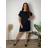Summer dress oval short sleeve women's oversized (50/52/54 ONE SIZE) ITALIAN FASHION IM425011 44/46/48 black