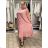 Summer dress oval short sleeve women's oversized (50/52/54 ONE SIZE) ITALIAN FASHION IM425011