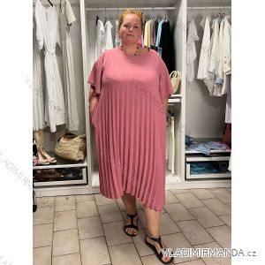 Šaty krátký rukáv dámské nadrozměr LARISA (52/54/56 ONE SIZE) ITALSKá MóDA IM426250/DUR
