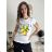 T-Shirt Kurzarm Frauen (UNI S-M) ITALIENISCHE MODE IMM20330 weiß S / M / L