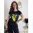 T-Shirt Kurzarm Frauen (UNI S-M) ITALIENISCHE MODE IMM20330 weiß S / M / L
