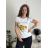 T-Shirt Kurzarm Frauen (UNI S-M) ITALIENISCHE MODE IMM20330 weiß S / M / L