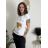 T-Shirt Kurzarm Frauen (UNI S-M) ITALIENISCHE MODE IMM20330 weiß S / M / L